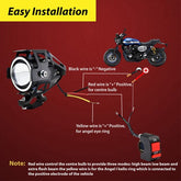 HJG U7 Projector Lens Foglight (Set of 2 with switch) - UNIVERSAL for All Cars & Bikes